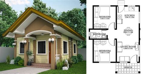 Minimalist Two Bedroom House Design + Plan | Engineering Discoveries