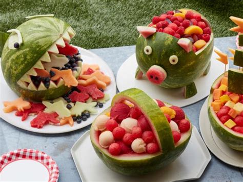 Easy Watermelon Carvings : Food Network | Summer Party Ideas: Menus ...