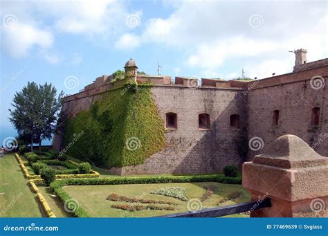 View of the Castle Montjuic Stock Image - Image of montjuic, located ...