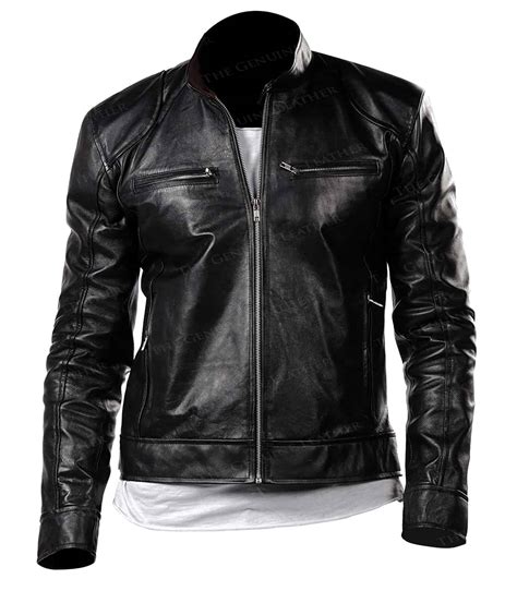 Mens Cafe Racer Black Retro Motorcycle Jacket | The Genuine Leather