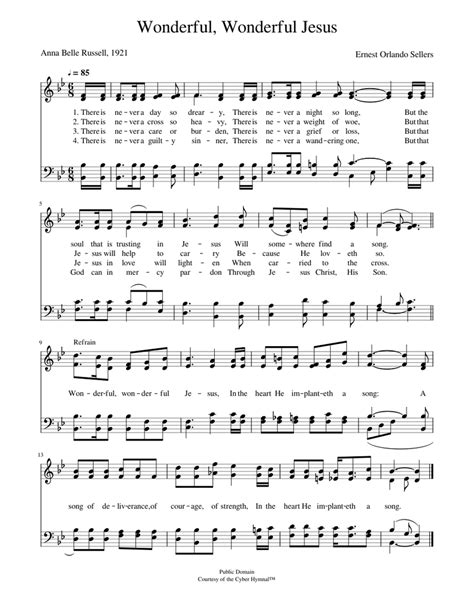 Wonderful, wonderful jesus - Ernest O. Sellers Sheet music for Piano ...