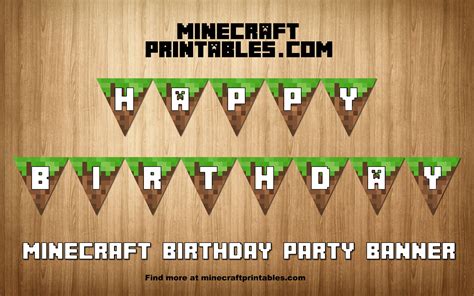 Birthday Banner Printable Minecraft Happy Birthday Banner Template ...