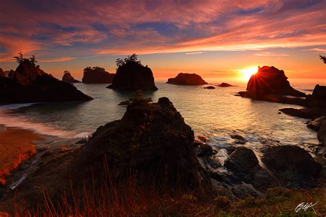 B173 Sunset from Secret Beach, Oregon Coast | Randall J Hodges Photography