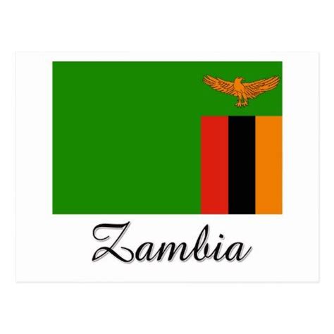 Zambia Flag Design Postcard | Zazzle | Zambia flag, Flag design ...