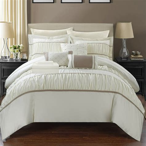 Super Chic Home Stieg 10 Piece Comforter Set Bed in a Bag Pleated ...