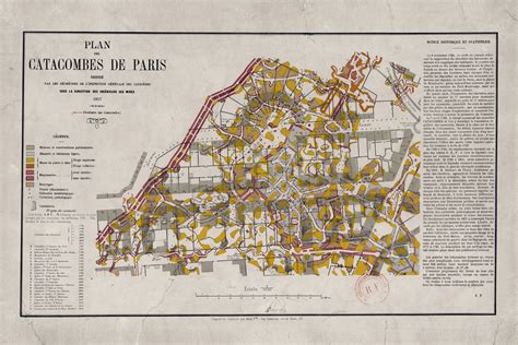 Paris Catacombs, Antique Map from 1857 Survey | eBay