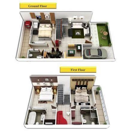 Duplex 3D View - Duplex House Plans 3d View Manufacturer from Bhopal