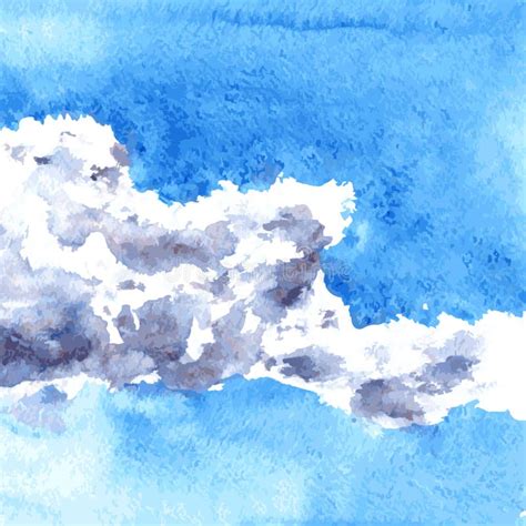 Nuvens Do Desenho Da Aquarela Ilustração do Vetor - Ilustração de ...