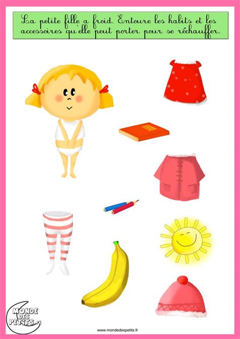 Exercice_Les vêtements | Jeux maternelle, Les vetements en francais ...