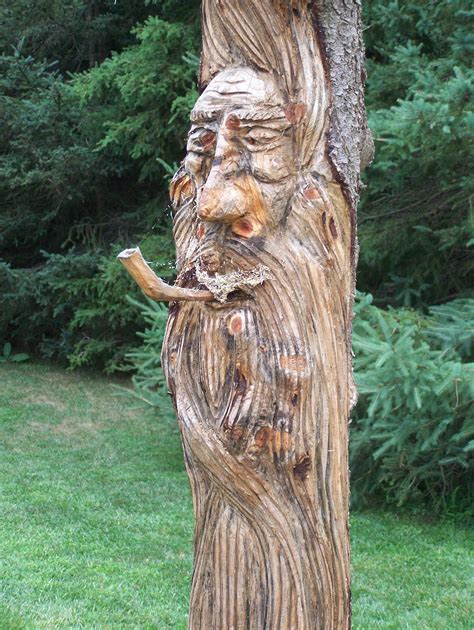 Pine Tree Stump Carving by Sean Bell | Tree carving, Tree, Carving