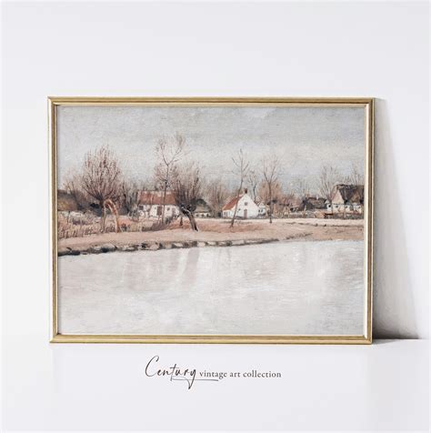 Vintage Printable Art Download Frozen Pond Winter Landscape 19th ...