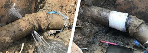 Wastewater Treatment Works Contaminated Water Pipe Live Leak Repair