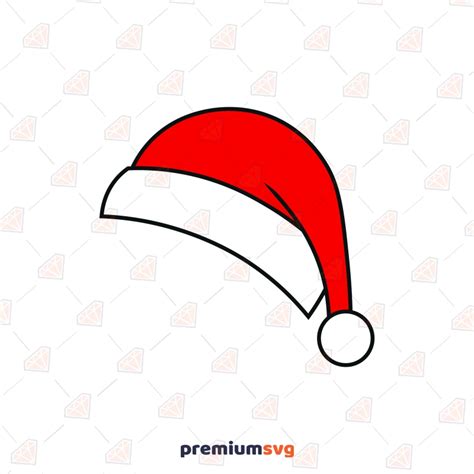 Simple Santa Hat SVG, Santa Claus Hat Clipart SVG Instant Download ...