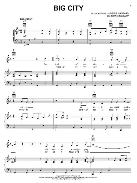 Merle Haggard - Big City sheet music