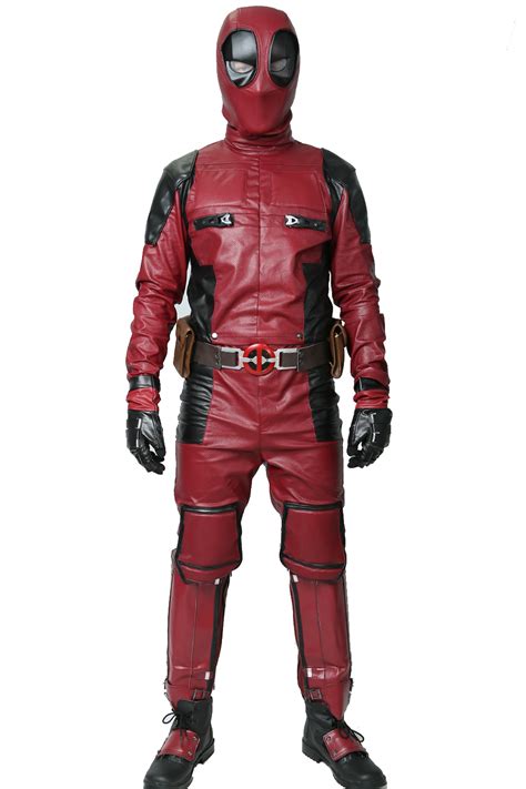 Deadpool Cosplay Movie Costume PU Outfit with Belt Fancy Dress ...