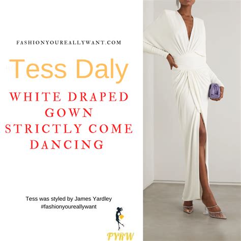 Tess Daly White Draped Gown Strictly Come Dancing Final 2021 – Fashion ...