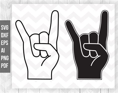 Rock on Hand SVG Rock on Svg Cut Files Rock Hand Symbol - Etsy UK