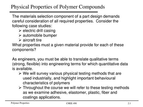 PPT - Physical Properties of Polymer Compounds PowerPoint Presentation ...