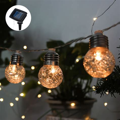 Solar Powered Globe String Light bulbs Waterproof for Indoor/Outdoor ...