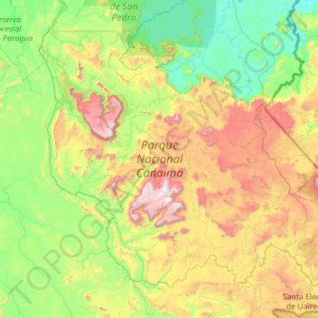 Canaima National Park topographic map, elevation, terrain