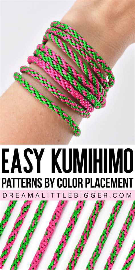 8 Strand Kumihimo Patterns by Color Placement ⋆ Dream a Little Bigger