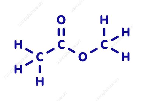 Methyl acetate solvent molecule, illustration - Stock Image - F027/8878 ...