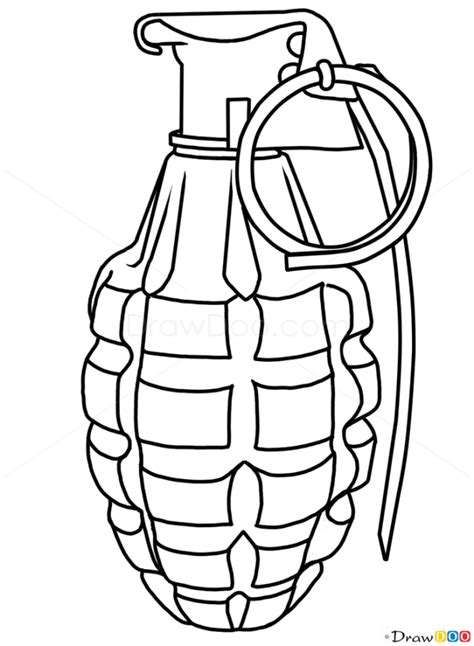 How to Draw Grenade, Guns and Pistols