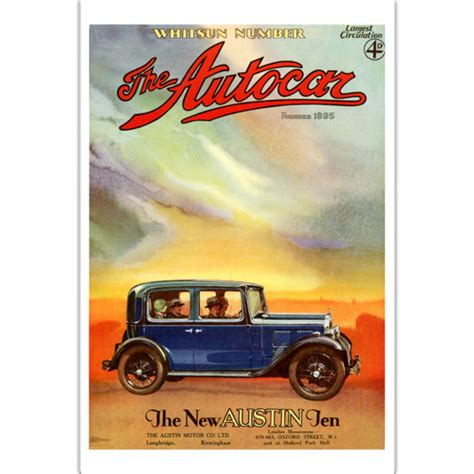 1932 Austin 10 Art Poster - Great British Car Journey