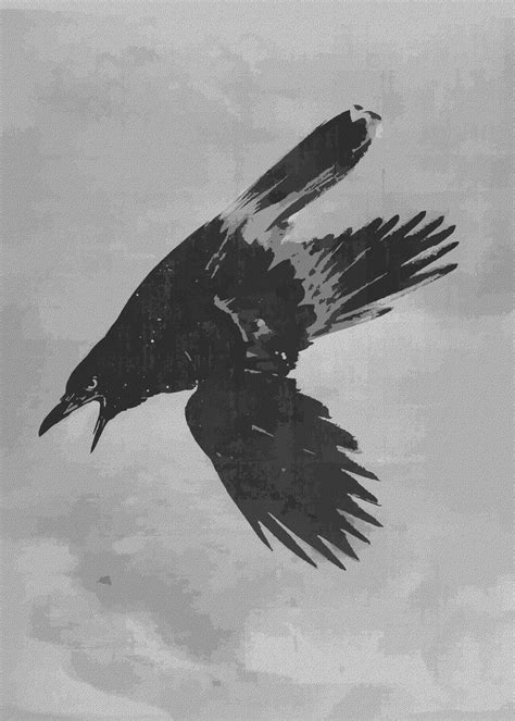 'Crow Flying in the Snow' Poster by NOVO Gallery of Art and Design ...