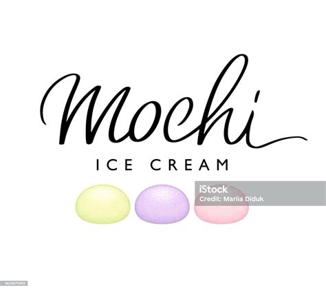 Mochi Ice Cream Handwritten Logo Template Elegant Modern Brush ...