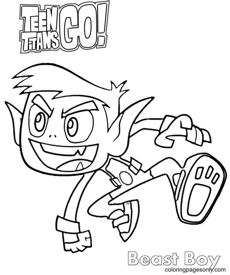 Coloriage Teen Titans Go Beast Boy - Coloriages Gratuits à Imprimer