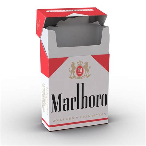 opened cigarettes pack marlboro 3d model