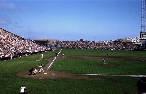 Color shot from Seals Stadium in San Francisco, 1958. #Giants first ...