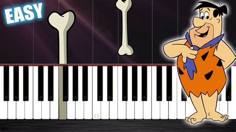 FLINTSTONES THEME SONG - EASY Piano Tutorial by PlutaX - YouTube