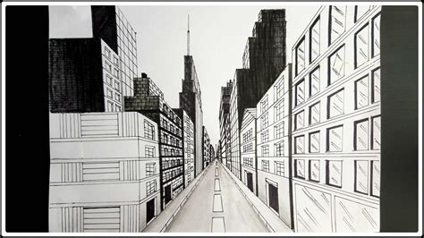 One Point Perspective City Drawing At Explore | Images and Photos finder