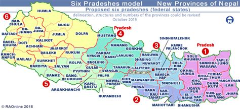 RAOnline Nepal: Nepal Maps - New Provinces (Federal States) of Nepal