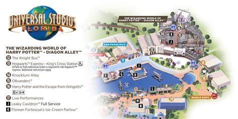 Universal Studios Florida: Diagon Alley (Map) Theme Park Map, E Ticket ...