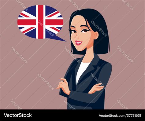 Asian businesswoman speaking english cartoon Vector Image