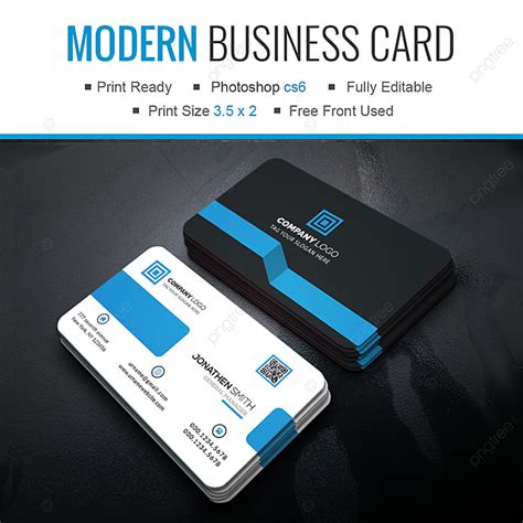 Modern Blue Business Card Design Template Download on Pngtree