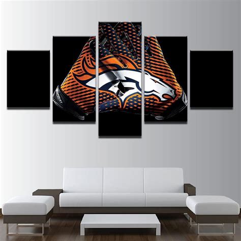 Denver Broncos NFL Football 5 Panel Canvas Wall Art Home Decor | Wall ...