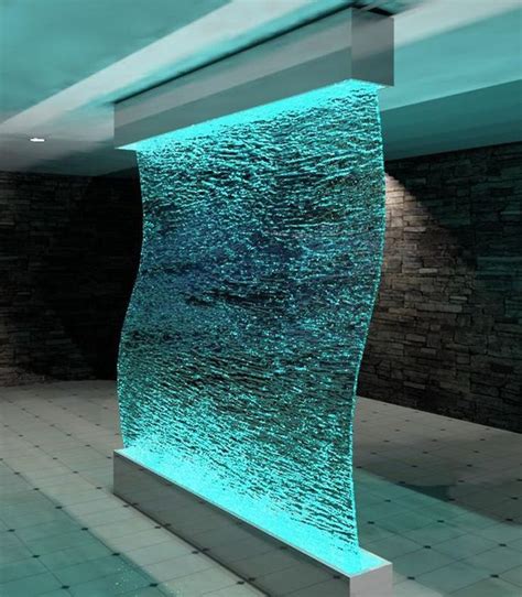 Wow wall of water | Indoor water features, Glass waterfall, Indoor fountain