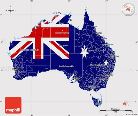 Flag Map of Australia