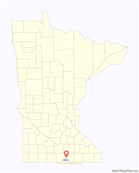 Map of Alden city, Minnesota