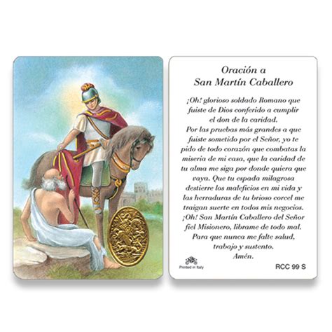 Holy Card of Oracion a San Martin Caballero - Spanish - F.C. Ziegler ...