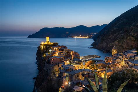 Vernazza from the hiking trail above the town, Italy