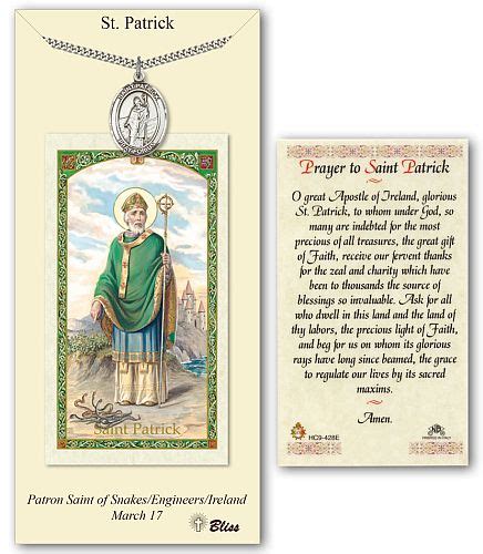 St Patrick Prayer Card with Medal | www.chapelcards.com