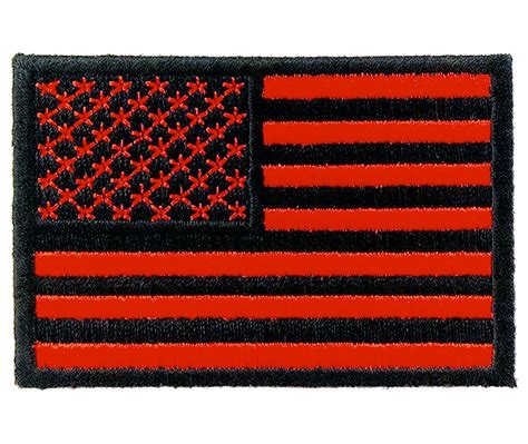 Red American Flag Embroidered Patch – Patriotic Military Patches