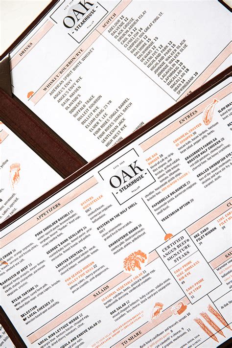 Art of the Menu: Oak Steakhouse