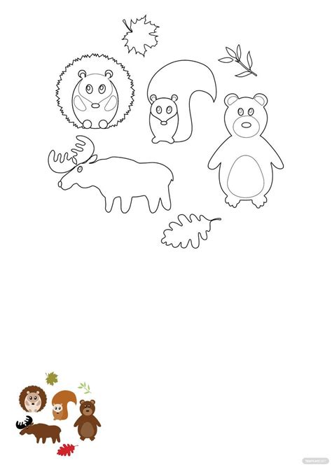 Fall Animals Coloring Pages in PDF - Download | Template.net