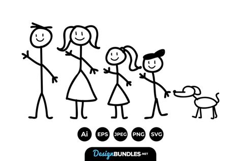 Stick Family Clipart